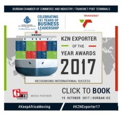 Durban Chamber - Key in developing & maintaining economic growth - 2017 KZN Exporter of the year Awards      