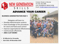 New Generation Skills - Advance Your Career in Business Administration NQF 4