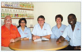 Orange Grove Management Team From left to right: Guy Devereux, Beverley Christians, Dave Durham and Sue Durham and Jabulani Khanyile