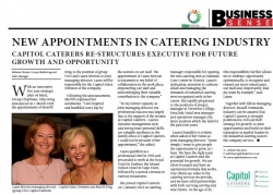 Melanie Wester - Capitol Caterers Re-structures Executive For Future Growth And Opportunity