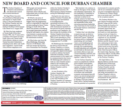 The Durban Chamber of Commerce and Industry - New Board And Council Announced