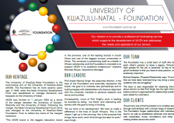 UNIVERSITY OF KWAZULU-NATAL - FOUNDATION